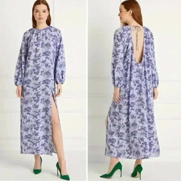 NEW Hill House Simone Maxi Dress Lilac Tonal Floral Cottagecore Quiet Luxury - Picture 1 of 10